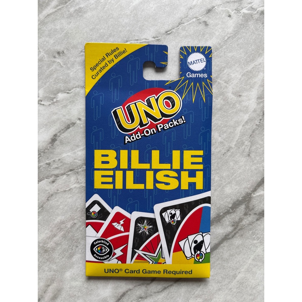 Mattel UNO Billie Eilish Add-On Pack OS Blue Pop Culture Special Rules Limited